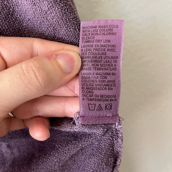 James Perse Vintage 100% Cotton Terry Purple Hoodie Women's Size S - Picture 11 of 16